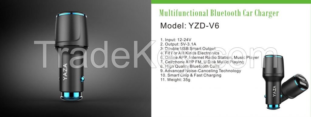 YZD-V6 Multifunctional Bluetooth Car Charger