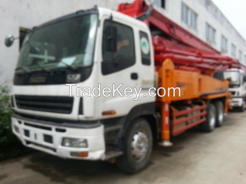 used SANY 37 m concrete pump,ISUZU truck.