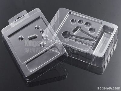 Vacuum forming plastic trays for electronics