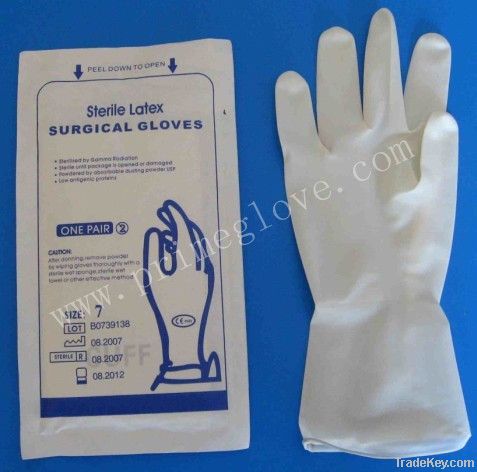 Surgical sterilized latex glove