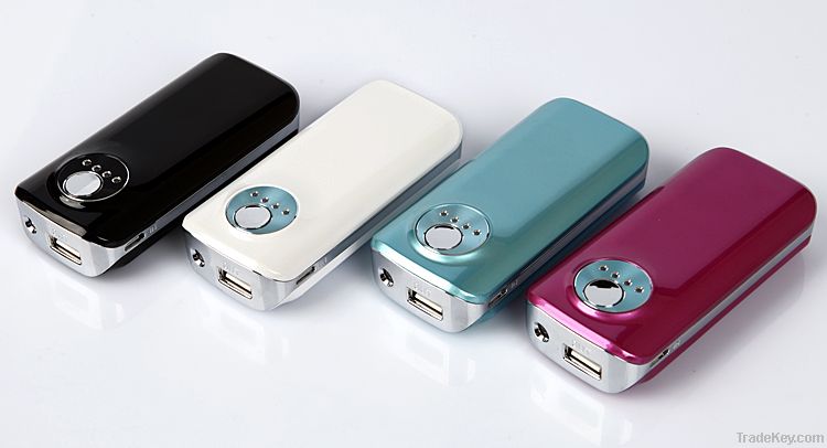 Mobile power bank with LED flashlight