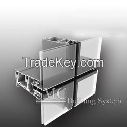 Aluminium Alloy/Structural Steel Exposed Framing Glass Curtain Wall