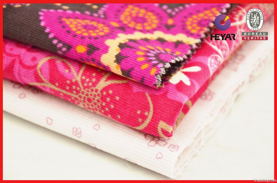 Wales Floral Printed Corduroy Fabric