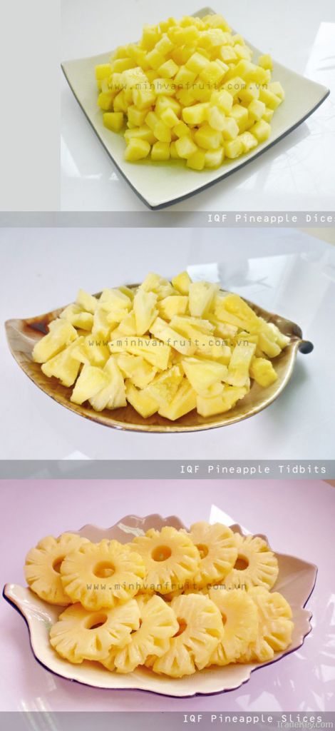 IQF Pineapple Dices, Tidbits, Slices