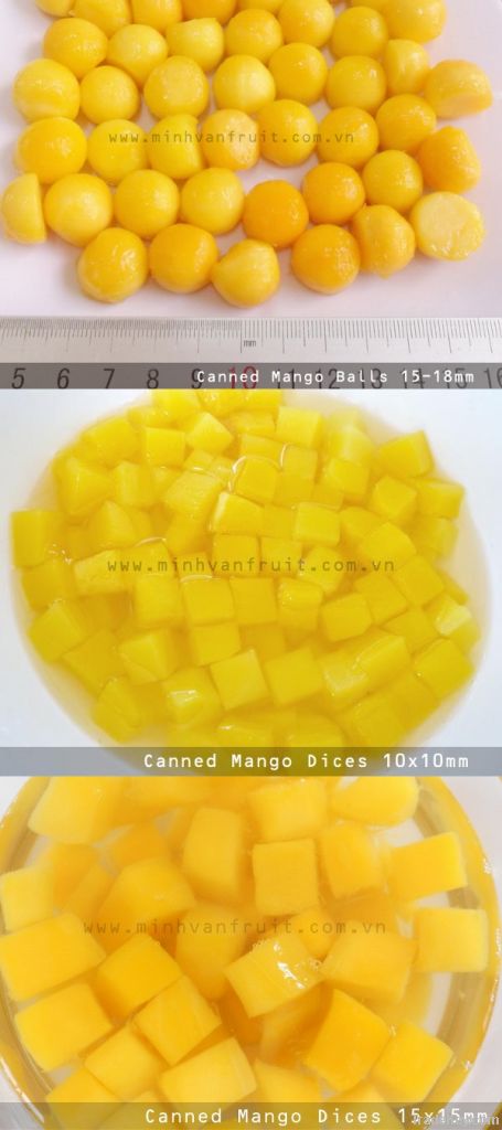 Canned Mango Balls, Dices