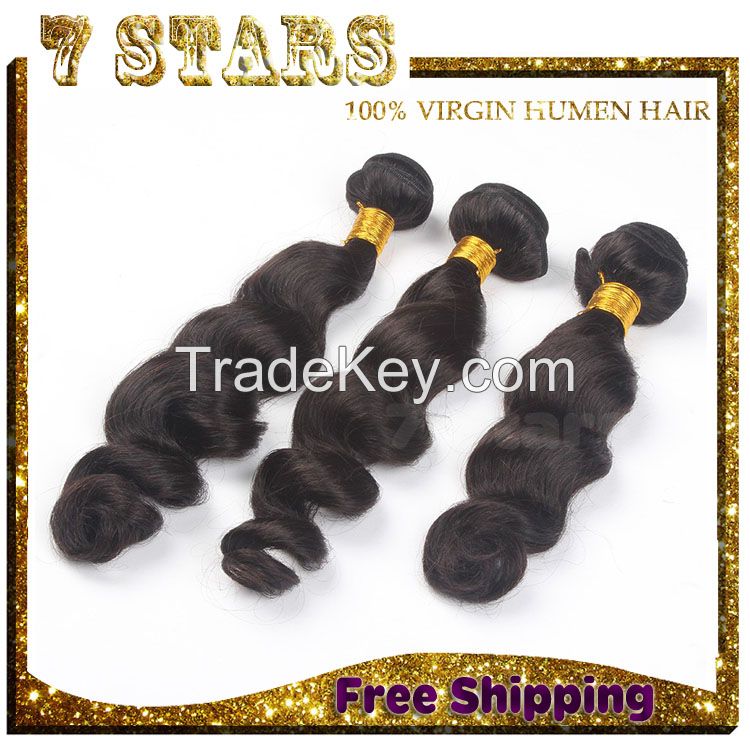 remy hair loose wave Wholesale 7A 100% unprocessed high quality loose wave remy virgin human hair