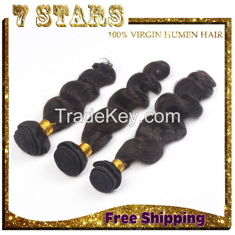 remy hair loose wave Wholesale 7A 100% unprocessed high quality loose wave remy virgin human hair