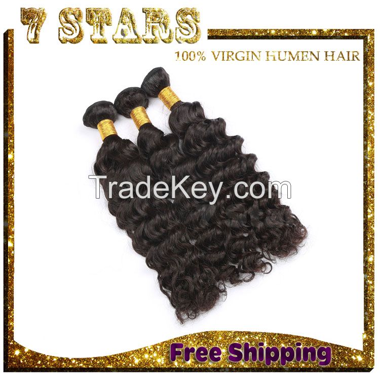 cheap unprocessed 5A deep wave 100% brazilian vrigin remy human hair weaving wholesale