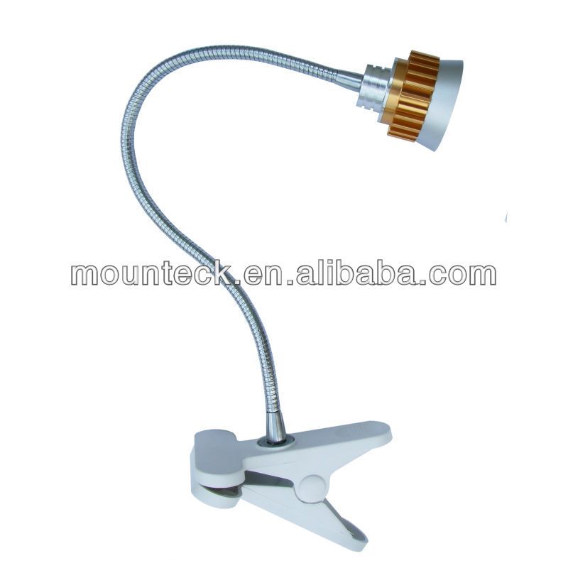 LED Table or Desk Lamp Light Brushed Steel with White LED's Leta LED Clipspot