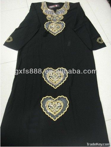 2013 Hotsale Embroidery Black Abaya