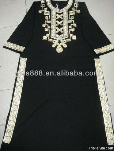 2013 High Quality Embroidery Black Abaya