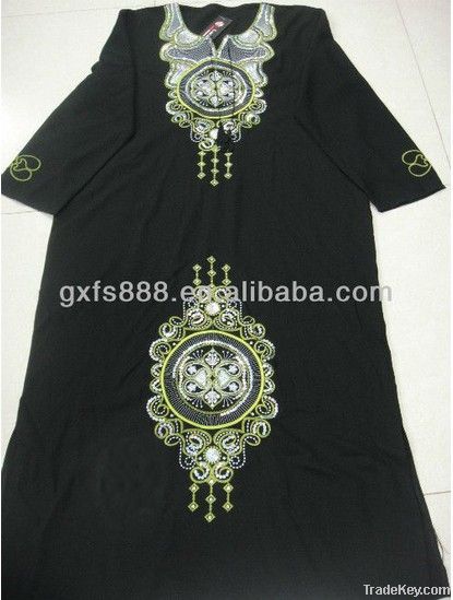 2013 New Style Embroidery Black Abaya