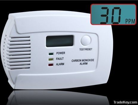 digital LCD display carbon monoxide co alarm detector with 9V battery