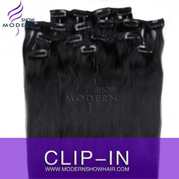 Wholesale Clip In Human Hair Extension, 8pcs/set