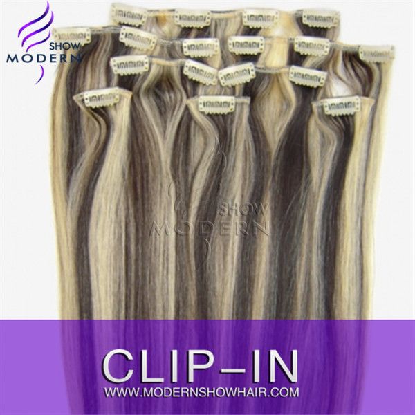 Wholesale Clip In Human Hair Extension, 8pcs/set