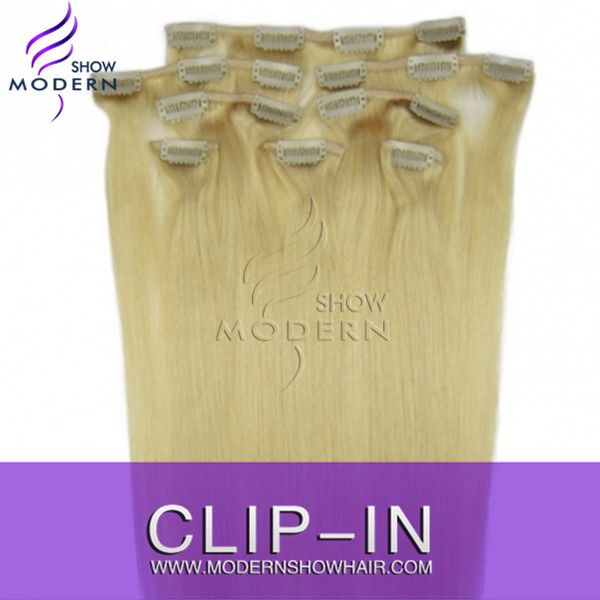 Wholesale Clip In Human Hair Extension, 8pcs/set