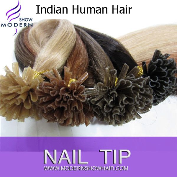100% real remy human hair nail hair extensions u tip hair extensions
