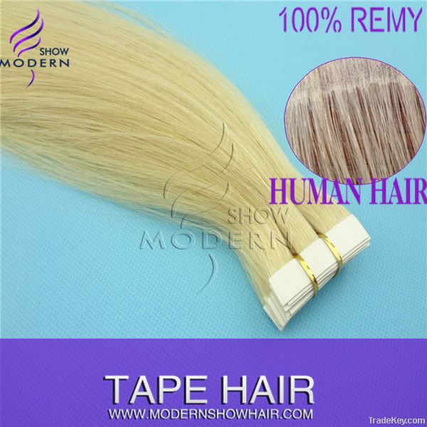 100% remy indian human hair extension tape wholesale peice