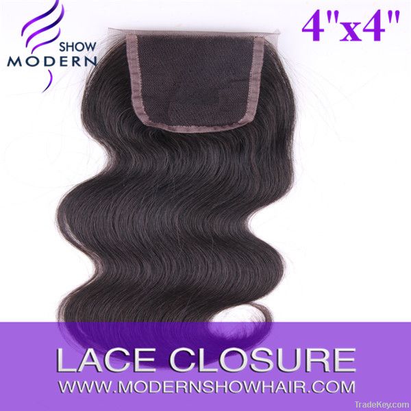 20inch lace closure 4*4 inch 100% Brazilian human hair