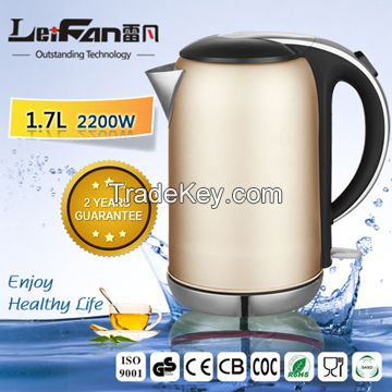 1.7L capacity Electric kettle with stainless steel 304 body