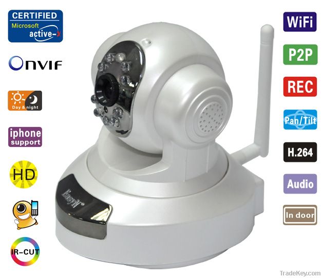 Onvif p2p 720P wifi ip camera with mobile view