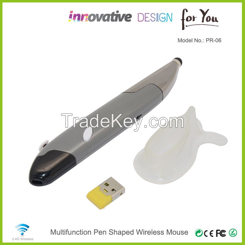 2015 Promotion Gift Gold color Pen shaped Mouse With Stylus Touch Screen