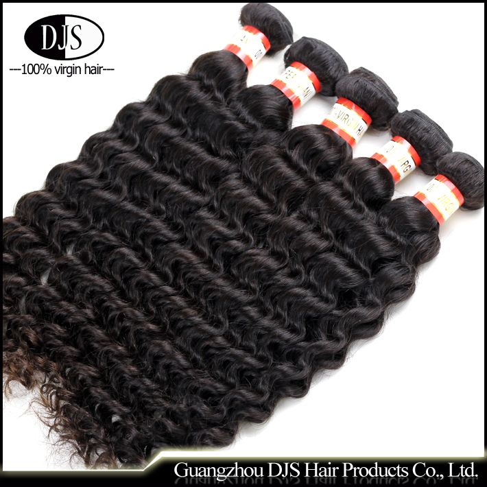 curly hair weft peruvian deep wave hair ,unprocessed human hair ,queen hair 