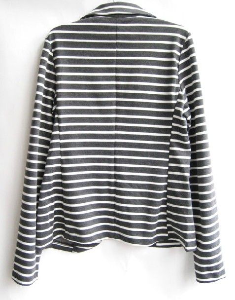 Ladies polyester stripes smart jacket