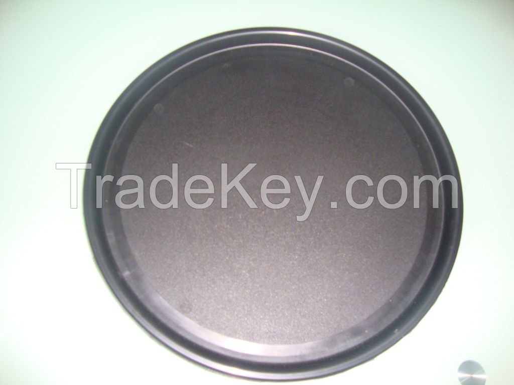 16" ROUND  RUBBER BLACK NON SLIP SERVING DRINK WAITERS TRAY High Quality Buffet Serving Tray