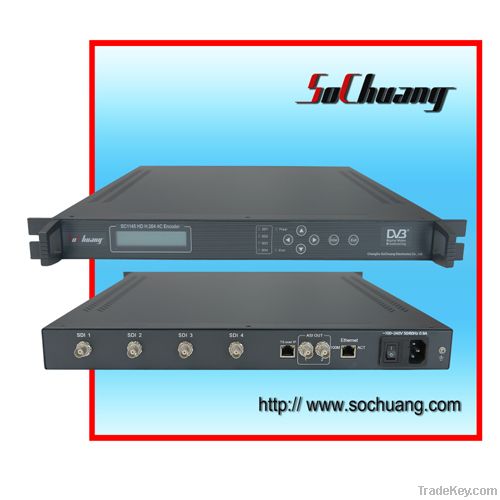 HD H.264 4-SDI Encoder(4 SD/HD SDI in, ASI+4 IP(UDP)/SPTS out)