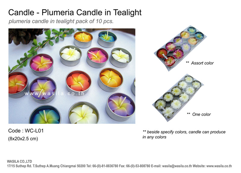 Plumeria T-Light candle pack of 10 pcs