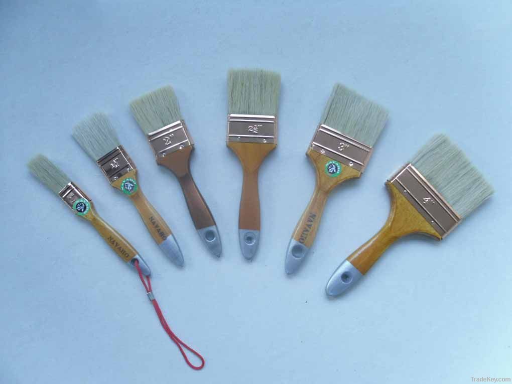 100% pure bristle paint brush with wooden handle