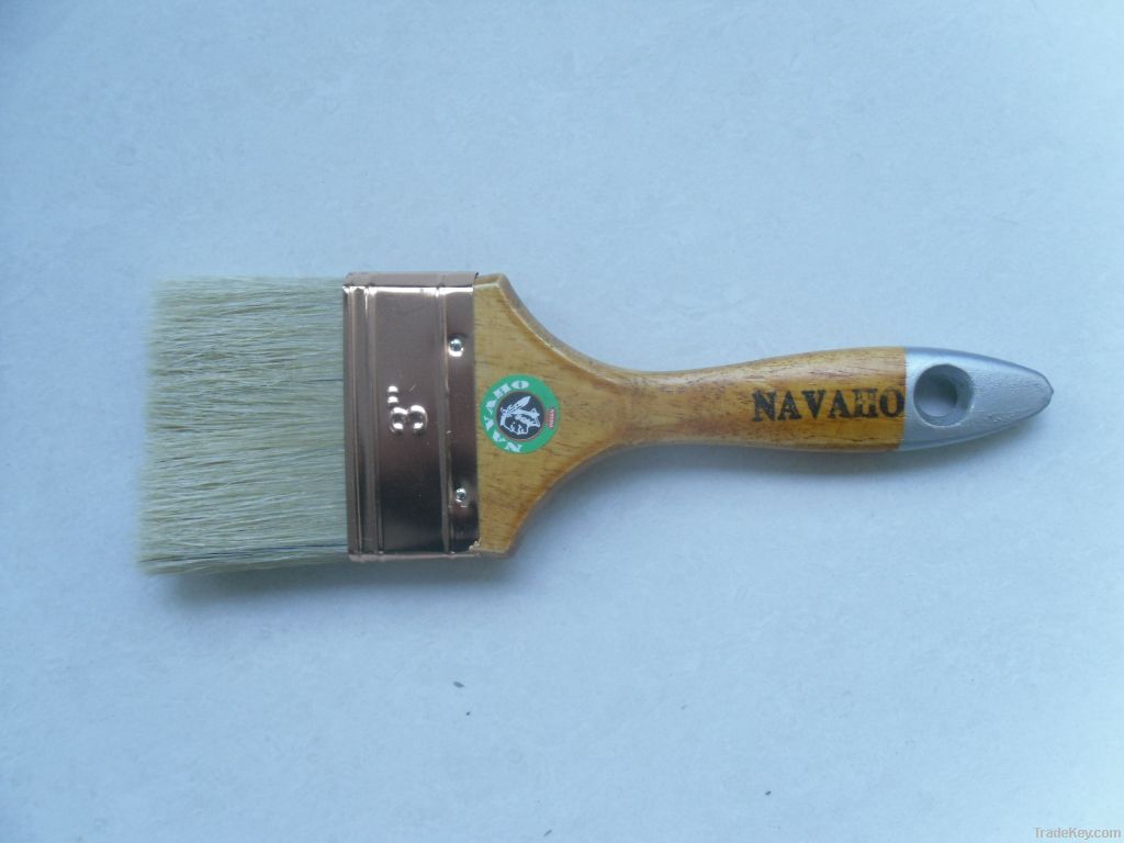 100% pure bristle paint brush with wooden handle