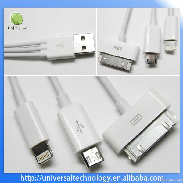 black white 20cm portable USB cable for iphone 5 ipad 4 ipad mini