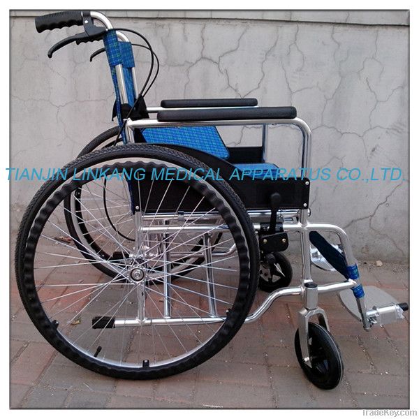 Alminum alloy Folding Electroplate commode chair with wheels