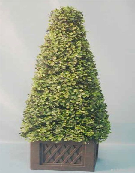90 CM TOPIARY SPIRE (OBELISK) IN POT WITH 80 WARM WHITE LED LIGHTS