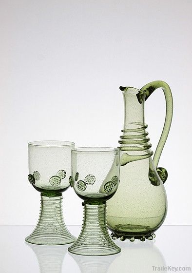 Historic Glass Hand Made Glasware Czech Republic