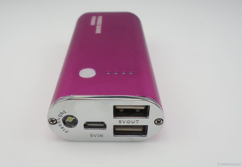 5000mah universal usb portable power bank for iphone/samsung/galaxy