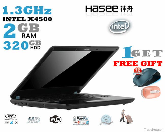 10% OFF Hasee 11.6"netbook 2GB RAM 320GB