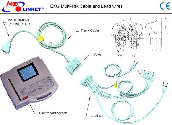One-Piece Series EKG Cable with Leads