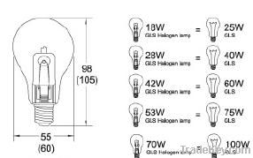 CE&RoHS&ERP A60 Eco Halogen Bulbs