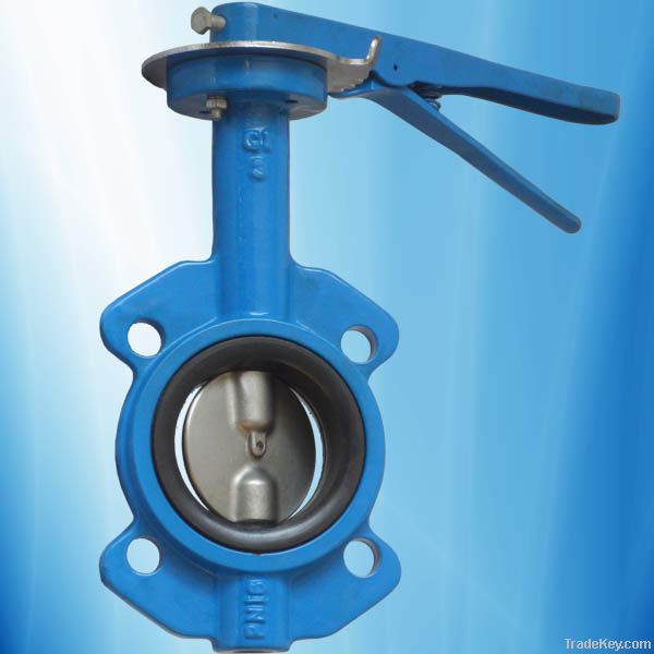 Ductile Iron Wafer Type Butterfly Valve, Lever Handle, EPDM liner