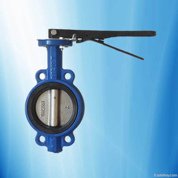 Cast Iron Wafer Type Butterfly Valve, Hand Lever, EPDM liner