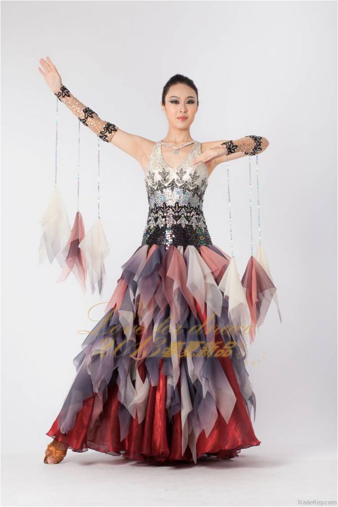 2013 custom made competition ballroom dance dress, performance dance dr