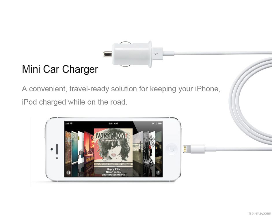 Wholesale USB Mini Car Charger Vehicle Power adapter For iPhone