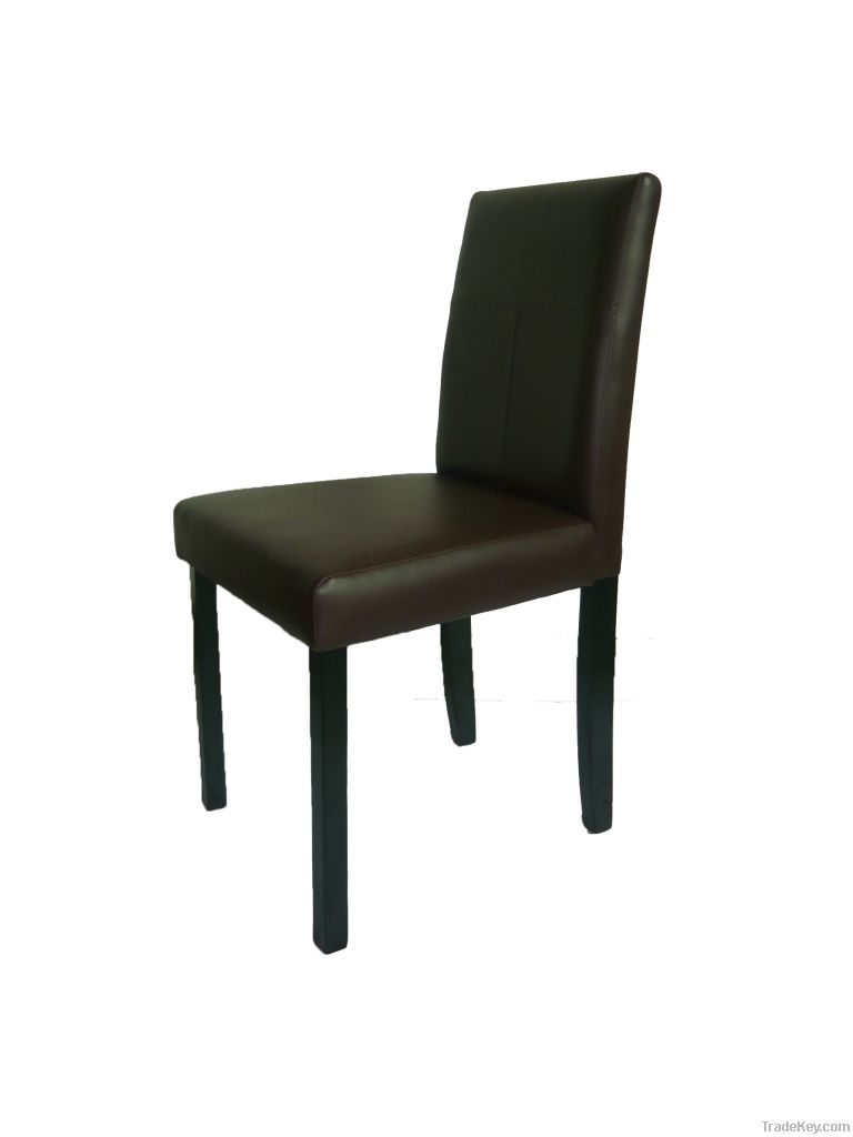 PVC leather pine wood dining chair
