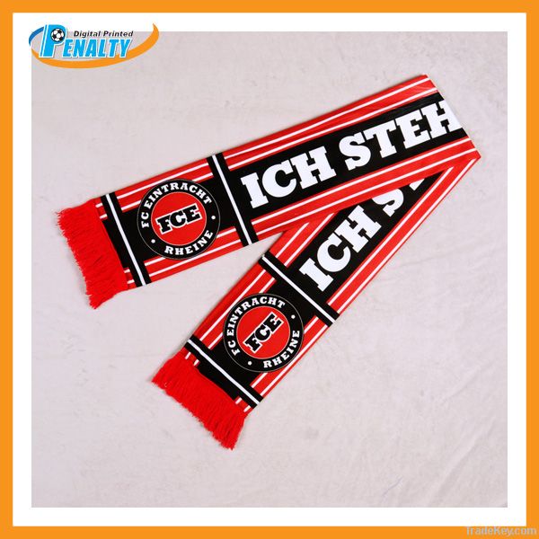 Promotion custom logo printing fan football scarf