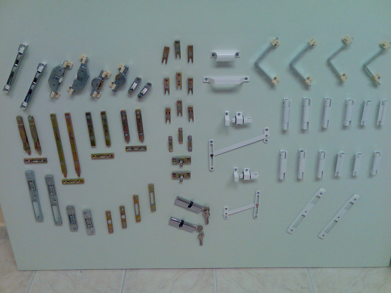 hinges, sliding rollers, transom group