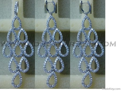 silver earring and pendant jewelry set