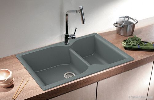 Double bowl granite kitchen sink SRD890